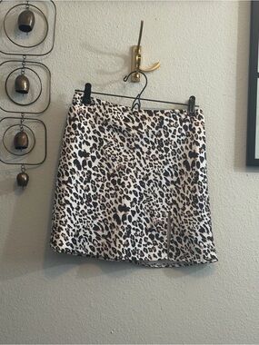 Princess Polly Leopard Print Mini Skirt - White, Black, Brown